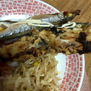 お好み焼き粉でちくわの磯部焼き